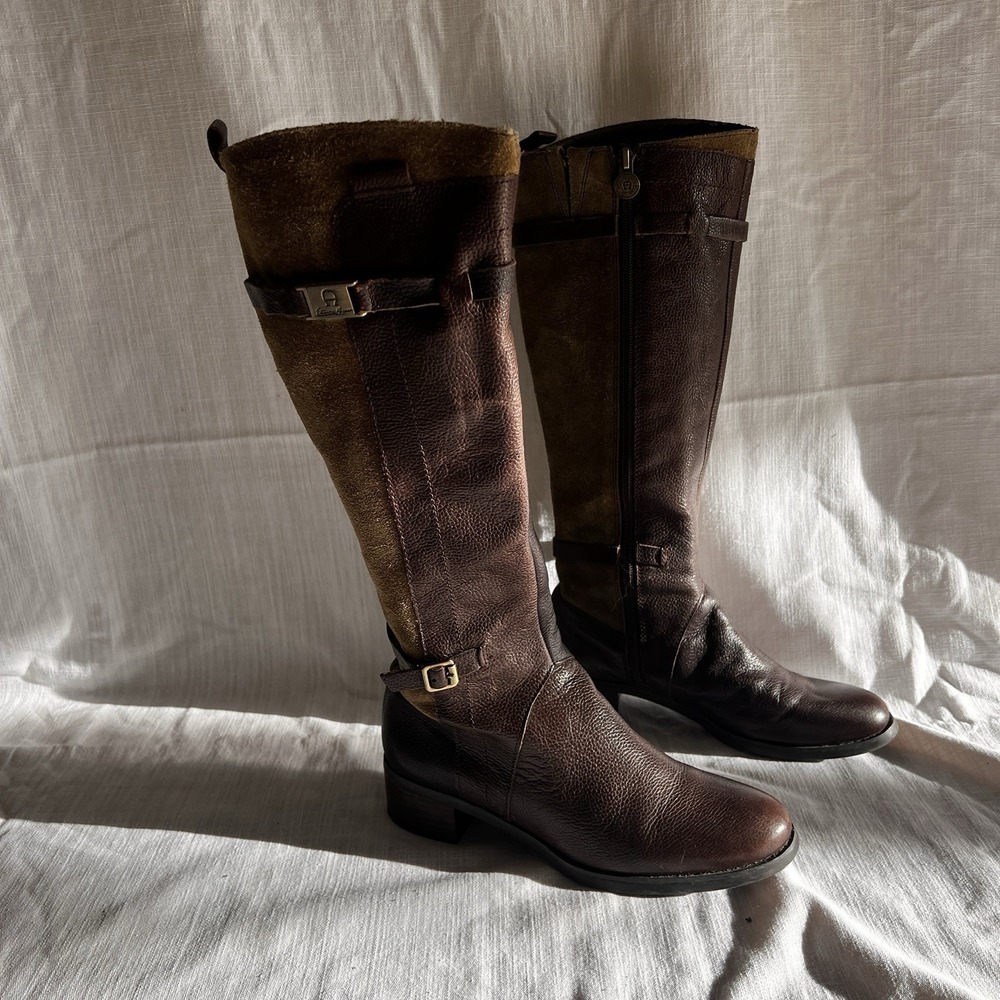 Etienne‎ Aigner Suede Leather Riding Boots Womens 6 Equestrian Heritage Preppy